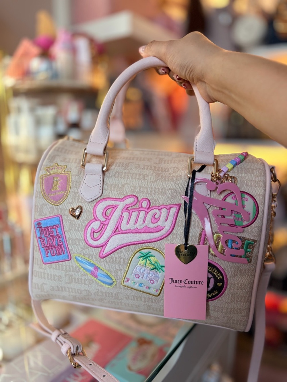 New Juicy Couture Run The World Satchel in Sandstone Pink